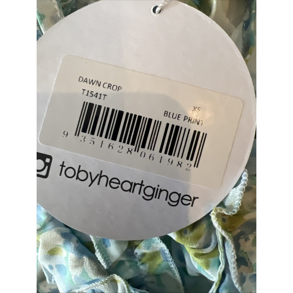 NWT Toby Heart Ginger Floral Ruffle Dawn Crop Top and Skirt Set XS Blue Green - Picture 8 of 11